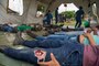 Simulated casualties await treatment during a humanitarian assistance training exercise for UNITAS 2018.
