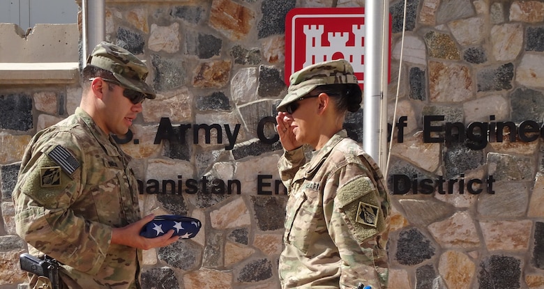 Once the flag is folded it is given the customary and honorary salute by the Detachment Commander and then put in a presentation box along with the certificate of where and when the flag was flown.