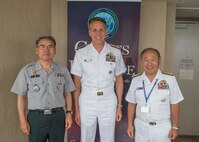 Left to right, Vice Chairman of the Joint Chiefs of Staff for the Republic of Korea, Lt. Gen Lee Jong-Sup; Commander U.S. Indo-Pacific Command (USINDOPACOM), Adm. Phil Davidson; and Chairman of the Joint Chiefs of Staff for Japan, Adm. Katsutoshi Kawano meet at the USINDOPACOM hosted Chiefs of Defense conference. The CHODS conference provides a forum for military leaders from throughout the Indo-Pacific region to strengthen military-to-military relationships, discuss common defense issues and foster regional cooperation.