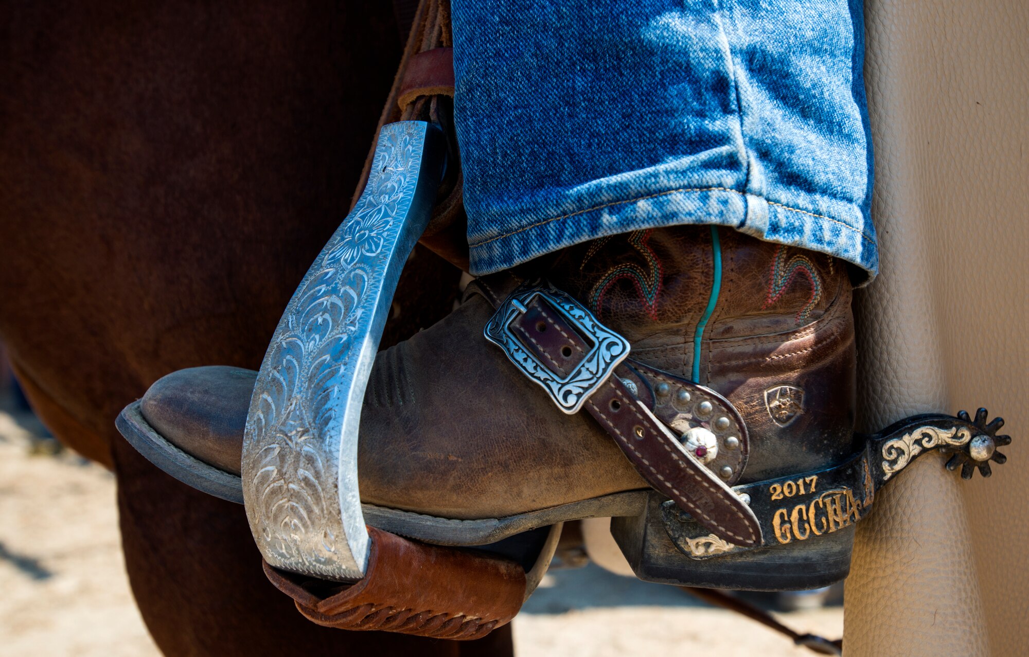 Cutting is a western-style equestrian competition in which a horse and rider work as a team before a judge or panel of judges to demonstrate the horse's athleticism and ability to handle cattle during a ​2 1⁄2 minute performance, called a "run." Each contestant is assisted by four helpers: two are designated as turnback help to keep cattle from running off to the back of the arena, and the other two are designated as herd holders to keep the cattle bunched together and prevent potential strays from escaping into the work area.