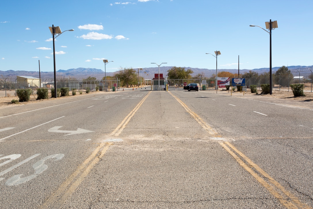 The "Peggy Sue" gate is once again the main entrance for the Yermo Annex of Marine Corps Logistics Base Barstow, Calif., as of Sept. 10. An increase in manpower is allowing the Marine Corps Police Department to provide full staffing for the gate. The gate by the Lt. Col. Robert A. Lindsley, USMC Ret., Base Stables is now the Commercial Vehicle Inspection gate and will only be open from 7 a.m. to 3 p.m. Monday through Friday.