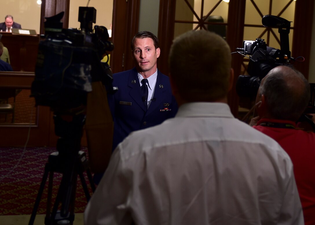 Senior Airman Dennis Best, a Reserve Citizen Airman assigned to the 76th Aerial Port Squadron at Youngstown Air Reserve Station, has been a sheriff’s deputy in Mercer County since 2014 and had the Pennsylvania state flag flown over Afghanistan and Kuwait on a C-17 Globemaster III while serving his six-month deployment in Southwest Asia.