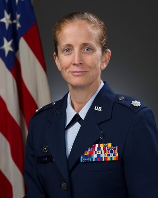 Lt. Col. Beth Dion, 60th Inpatient Operations Squadron commander, shares some thoughts on innovation and how the legacy of Maj. Gen. David Grant continues to grow stronger today. (U.S. Air Force Photo)