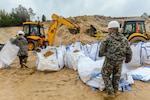 South Carolina National Guard Soldiers and S.C. Department of Transportation fill sandbags in preparation of possible flooding caused by Tropical Storm Florence, September 15, 2018. Approximately 3,200 Soldiers and Airmen have been mobilized to prepare, respond and participate in recovery efforts as forecasters project Tropical Storm Florence has the potential to cause flooding and projected to damage the state as the storm makes landfall near the Carolinas and east coast.