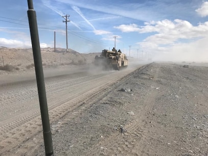 ITX 2-18 Tank Battalion support on the move