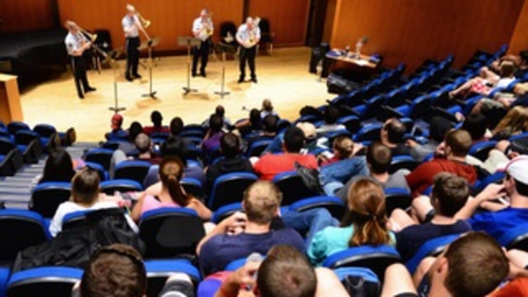 U.S. Air Force Band Trombone Quartet Performs for Florida State University Students.