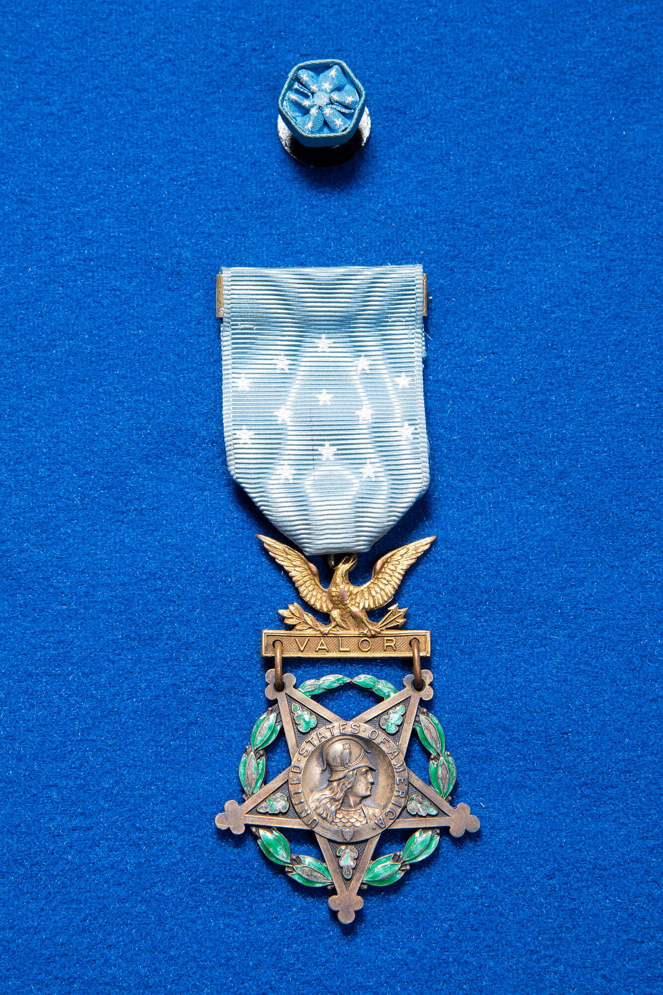 WWI pilot Lt. Harold E. Goettler Medal of Honor on display in the Early Years Gallery at the National Museum of the U.S. Air Force. (U.S. Air Force photo by Ken LaRock)