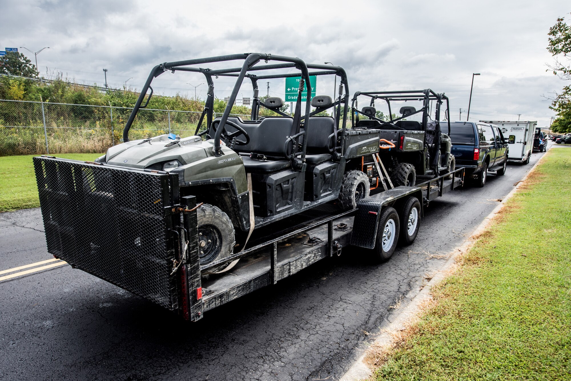 Equipment awaits deployment along with 11 members of the 123rd Airlift Wing’s Fatality Search and Recovery Team at the Kentucky Air National Guard Base in Louisville, Ky., Sept. 17, 2018. The team, which specializes in the dignified recovery of deceased personnel, is deploying to North Carolina to assist the medical examiner’s office in the wake of Hurricane Florence.