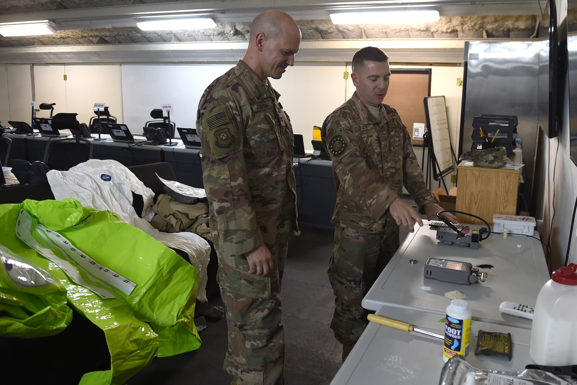 An airman explains equipment