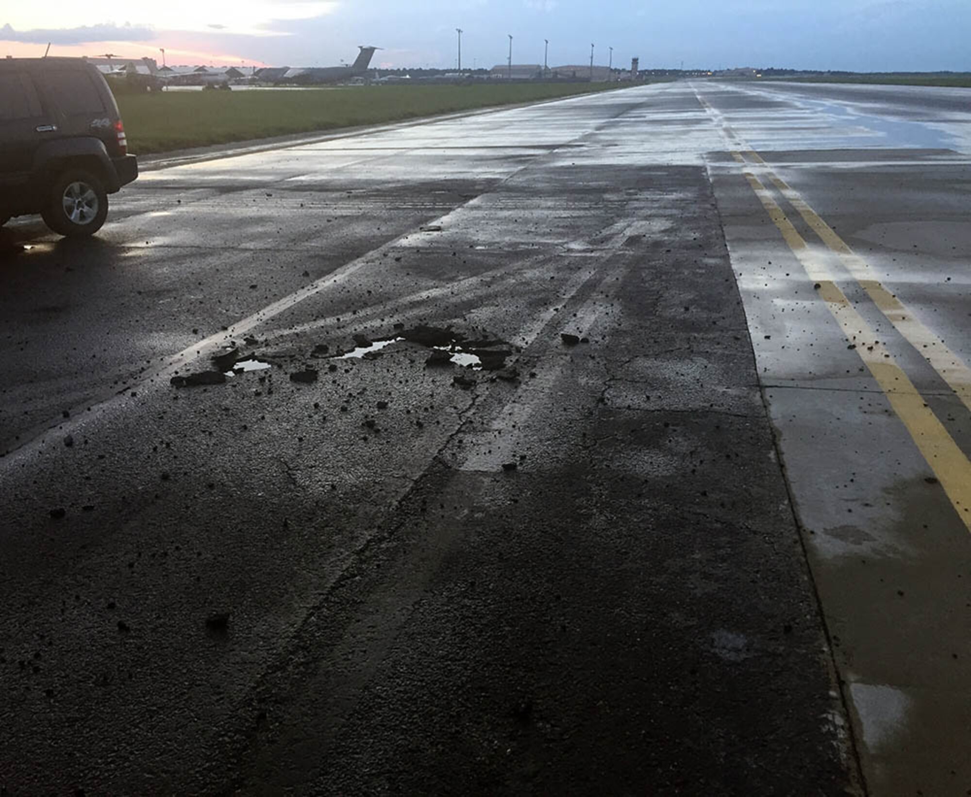 Lightning strike on Robins taxiway