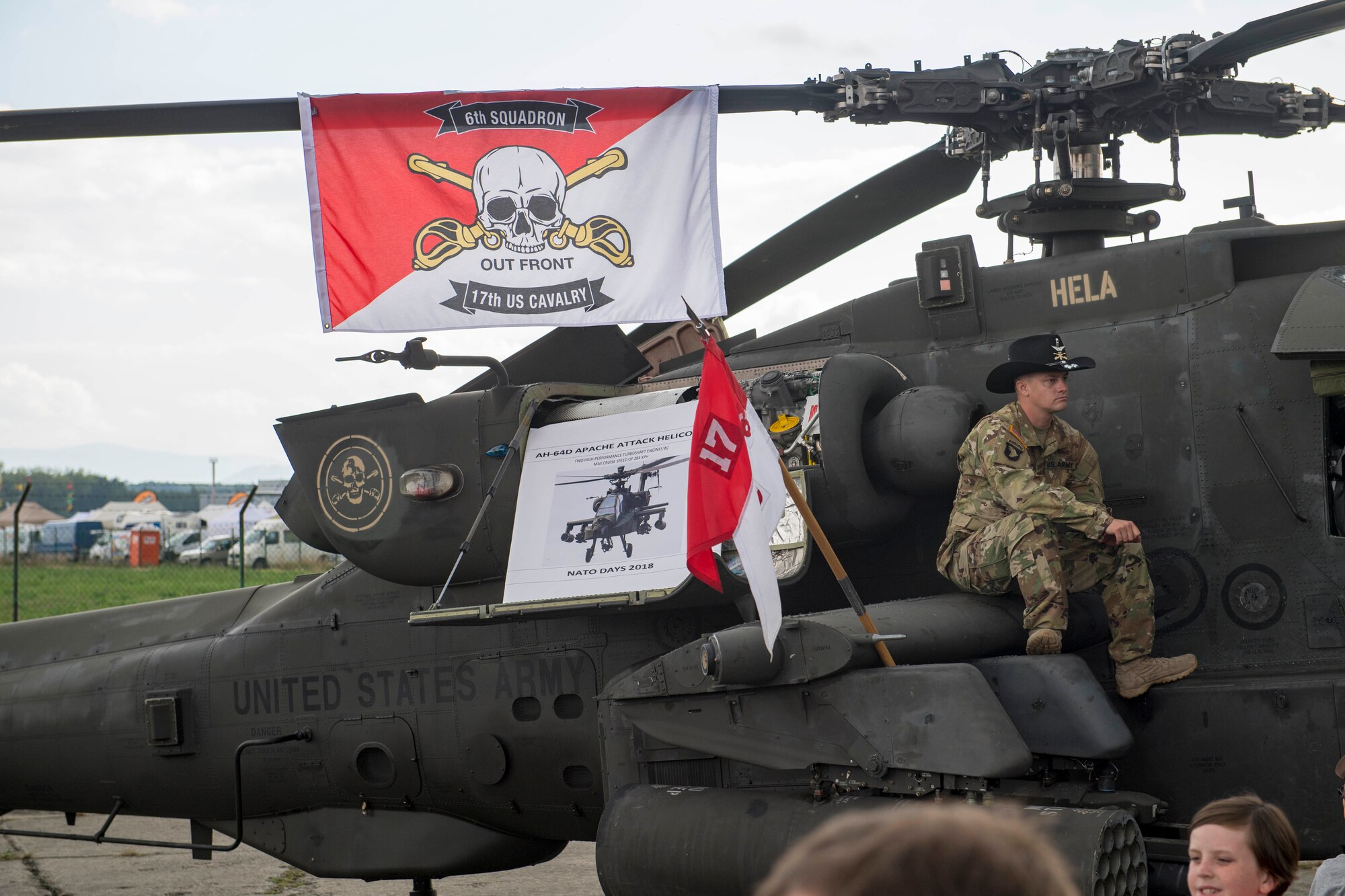 An AH-64D Apache Attack Helicopter, assigned to the 6th Squadron, 17th Cavalry Regiment, is on display at Ostrava Air Base, Czech Republic, during NATO Days. NATO Days is a Czech Republic-led air show and exhibition that showcases military ground and aviation capabilities from 19 nations. Participation in NATO Days increases our understanding of European ally and partner capabilities, greatly enhancing our ability to operate together as a team. (U.S. Navy photo by Mass Communication Specialist 2nd Class Robert J. Baldock)
