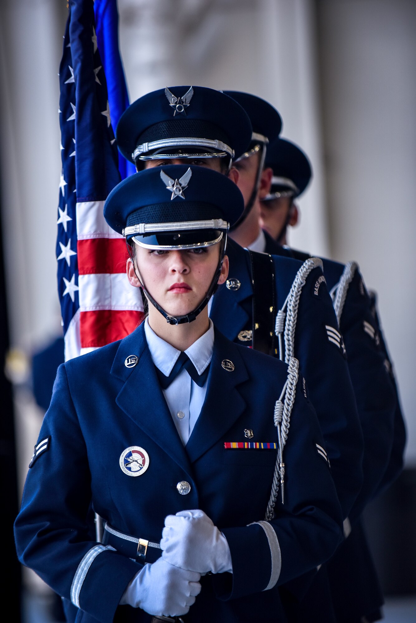 Members of Team Whiteman gather to commemorate the 71st anniversary of the U.S. Air Force at Whiteman Air Force Base, Mo., Sept. 15, 2018.