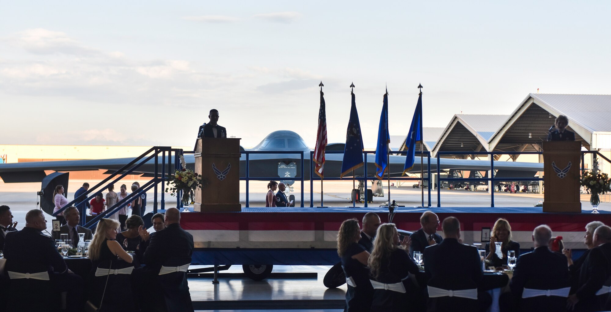 Members of Team Whiteman gather to commemorate the 71st anniversary of the U.S. Air Force at Whiteman Air Force Base, Mo., Sept. 15, 2018.