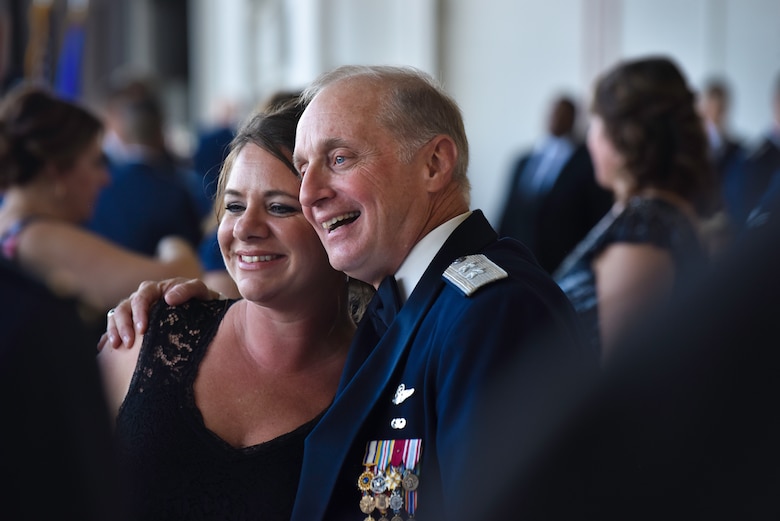 Members of Team Whiteman gather to commemorate the 71st anniversary of the U.S. Air Force at Whiteman Air Force Base, Mo., Sept. 15, 2018.