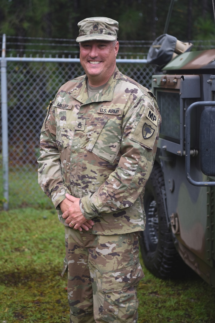 South Carolina National Guards Staff Sgt. Marvin Miller serves in the 133rd Military Police Company based in Timmonsville, South Carolina. Miller has served in the S.C. Guard for 17 years, with multiple deployments and numerous state activation missions during his career.