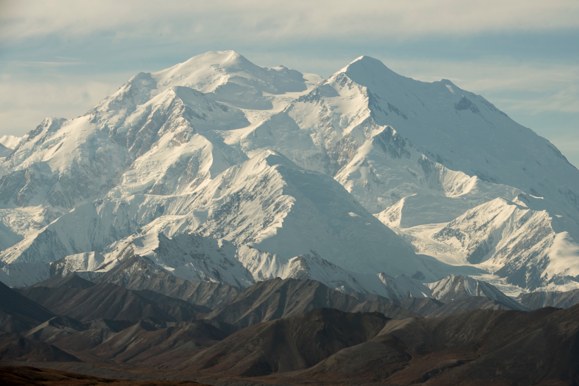 Service members view of Denali from Eielson Visitor’s Center during Military Appreciation Day at Mile 66, Denali National Park and Preserve, Alaska, Sept. 15, 2018. The 11th annual Military Appreciation Day included 400 “road lottery” tickets given out to Alaska-based service members. With the warm, dry weather conditions this year, road lottery recipients were given the chance to drive out to the end of the park road at Mile 92.