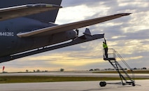 Experimental KC-46A arrives at Minot Air Force Base