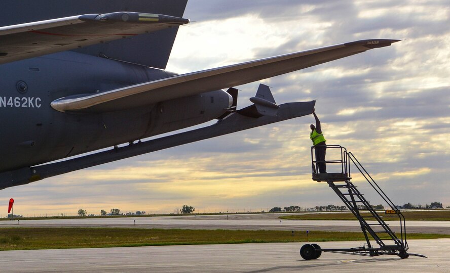 Experimental KC-46A arrives at Minot Air Force Base