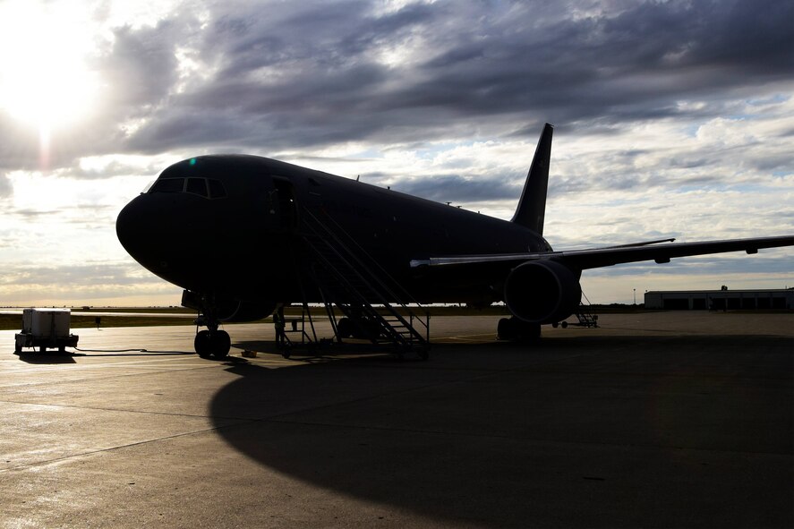 Experimental KC-46A arrives at Minot Air Force Base