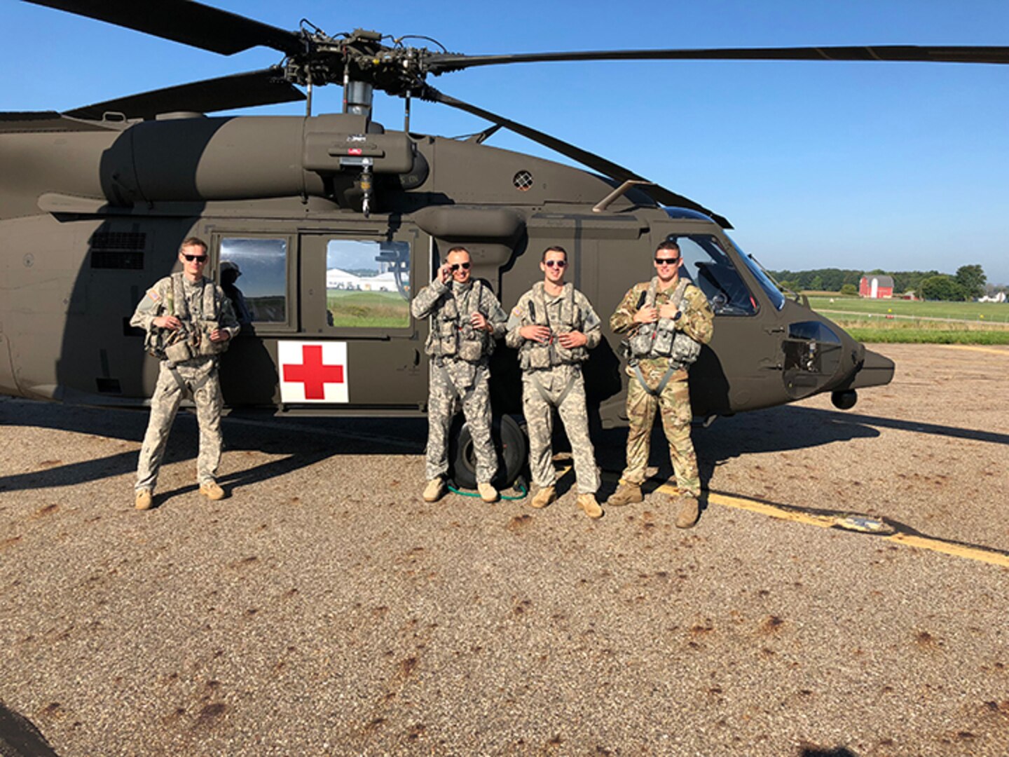 Six Michigan Army National Guard Soldiers from the Grand Ledge-based, C Company, 3-238th General Support Aviation Battalion and a HH60M Black Hawk departed Sept. 17, 2018, to support relief efforts following the devastation and flooding caused by Hurricane Florence.
