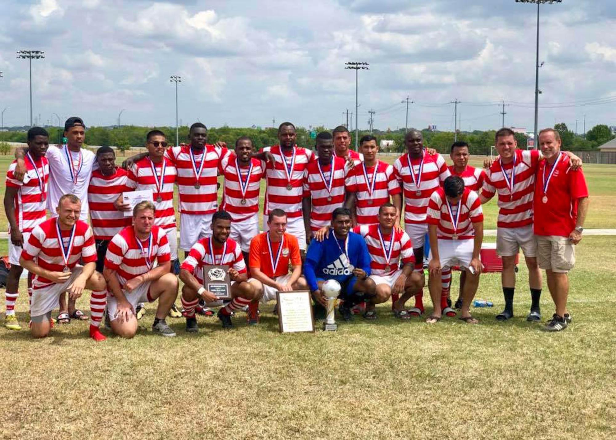 The Joint Base Langley-Eustis soccer team placed second in the 2018 Defender’s Cup Armed Forces Soccer Tournament at the South Texas Area Regional Soccer Complex, San Antonio, Texas, from Aug. 31 through Sept. 3, 2018.
