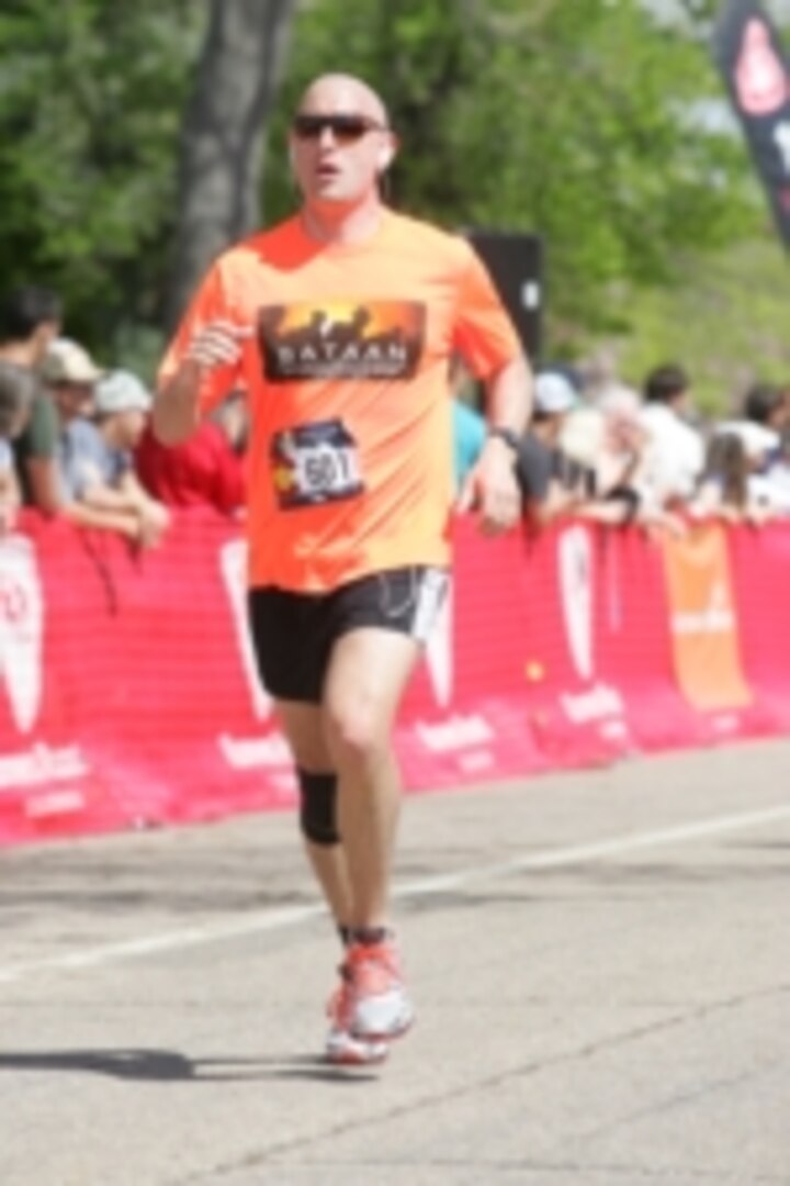 ​Sgt. 1st Class Brian Benge participates in the Colorado Marathon near Fort Collins May 3, 2015.