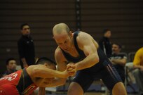 Colorado Army National Guard Soldiers in the World Class Athlete Program compete in Greco-Roman wrestling at the Dave Schultz Memorial International championship at the Olympic Training Center in Colorado Springs, Colo., Jan. 31, 2013. The WCAP provides outstanding Soldier-athletes the support and training required to compete and succeed in national and international competitions leading to Olympic and Paralympic Games, while maintaining a professional military career and promoting the U.S. Army throughout the world. (Army National Guard photo by Sgt. Joseph K. VonNida/RELEASED)