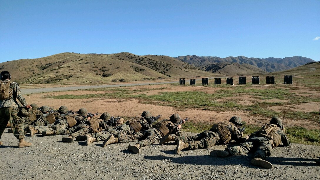 Bravo Co. Marines sight in on their targets during an unknown distance shoot in June 2018