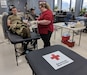 NASHVILLE, Tennessee -- U.S. Army Reserve Sgt. 1st Class Daniel Sullivan, with the 372nd Mobile Public Affairs Detachment, 318th Press Camp Headquarters, 99th Readiness Division, donates blood at The American Red Cross in support of the Hurricane Florence Relief effort. (U.S. Army Reserve photo by 1st Lt. Chantel Baul)