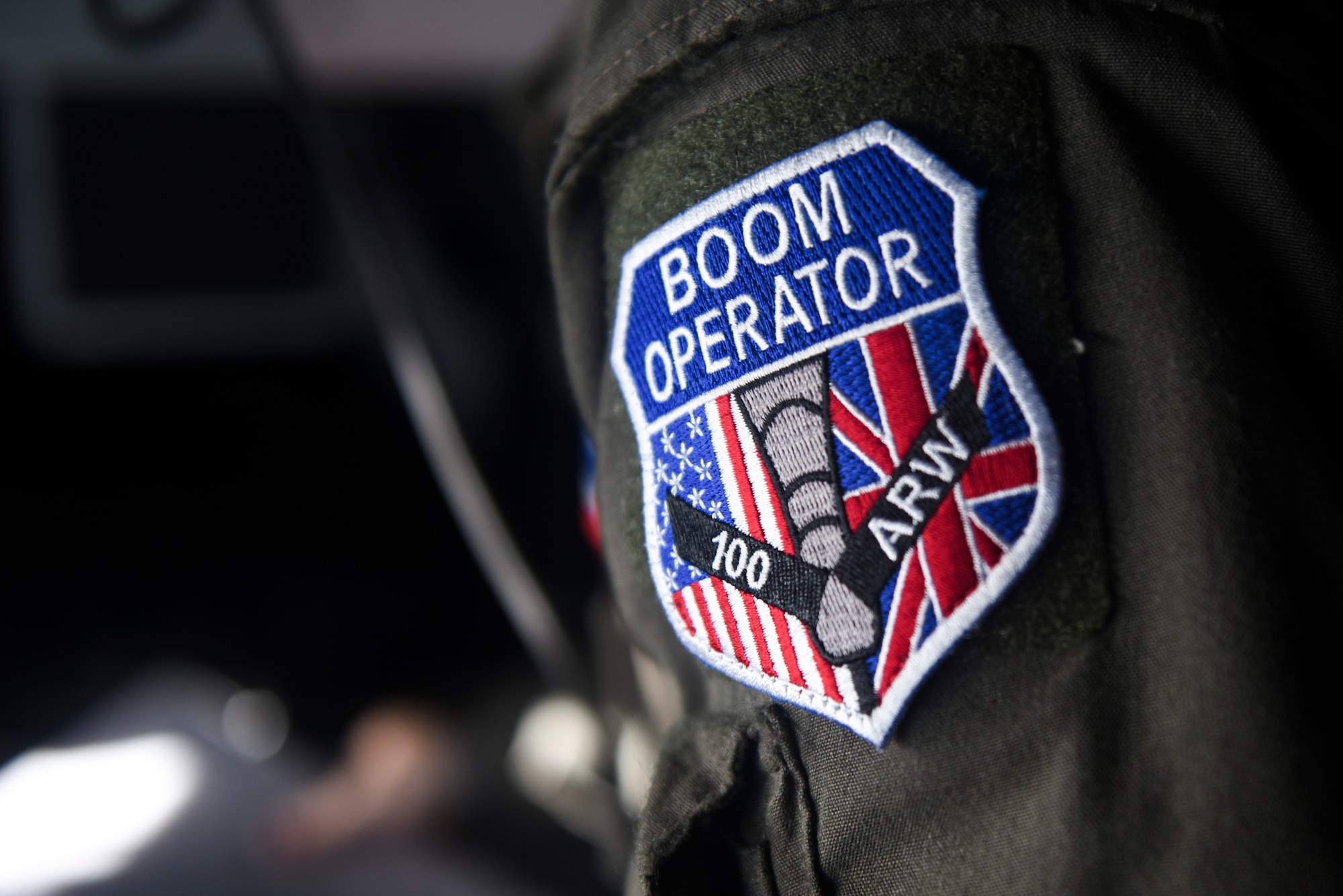 U.S. Air Force Senior Airman Derek Peifer, 351st Air Refueling Squadron boom operator, conducts pre-fueling checks in support of exercise One Sky, over Poland Sept. 20, 2018. The One Sky exercise focused on interoperability with Polish counterparts and enhances the operational readiness of both nations. (U.S. Air Force photo by Airman 1st Class Brandon Esau)