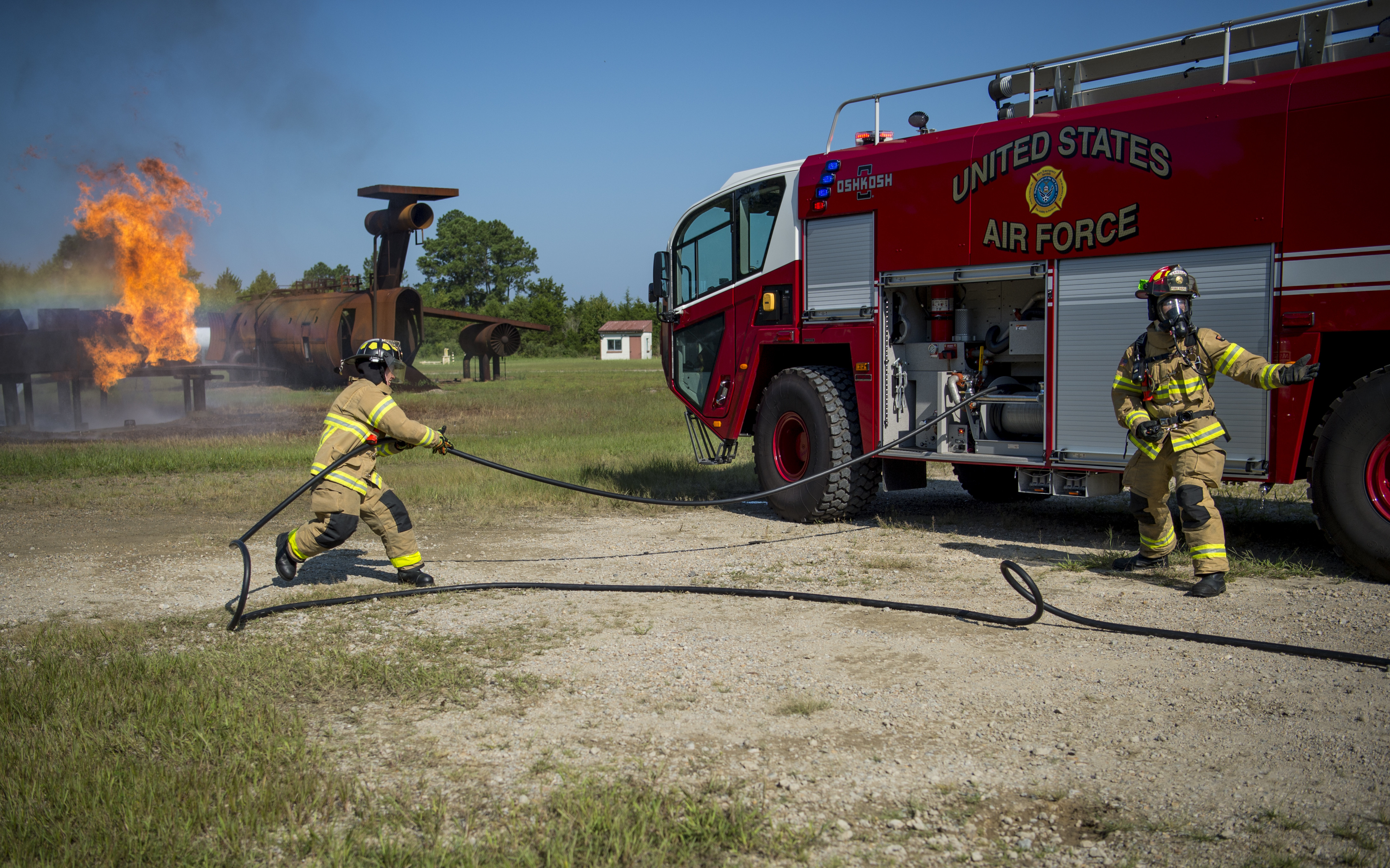 Firefighters feel the heat during training