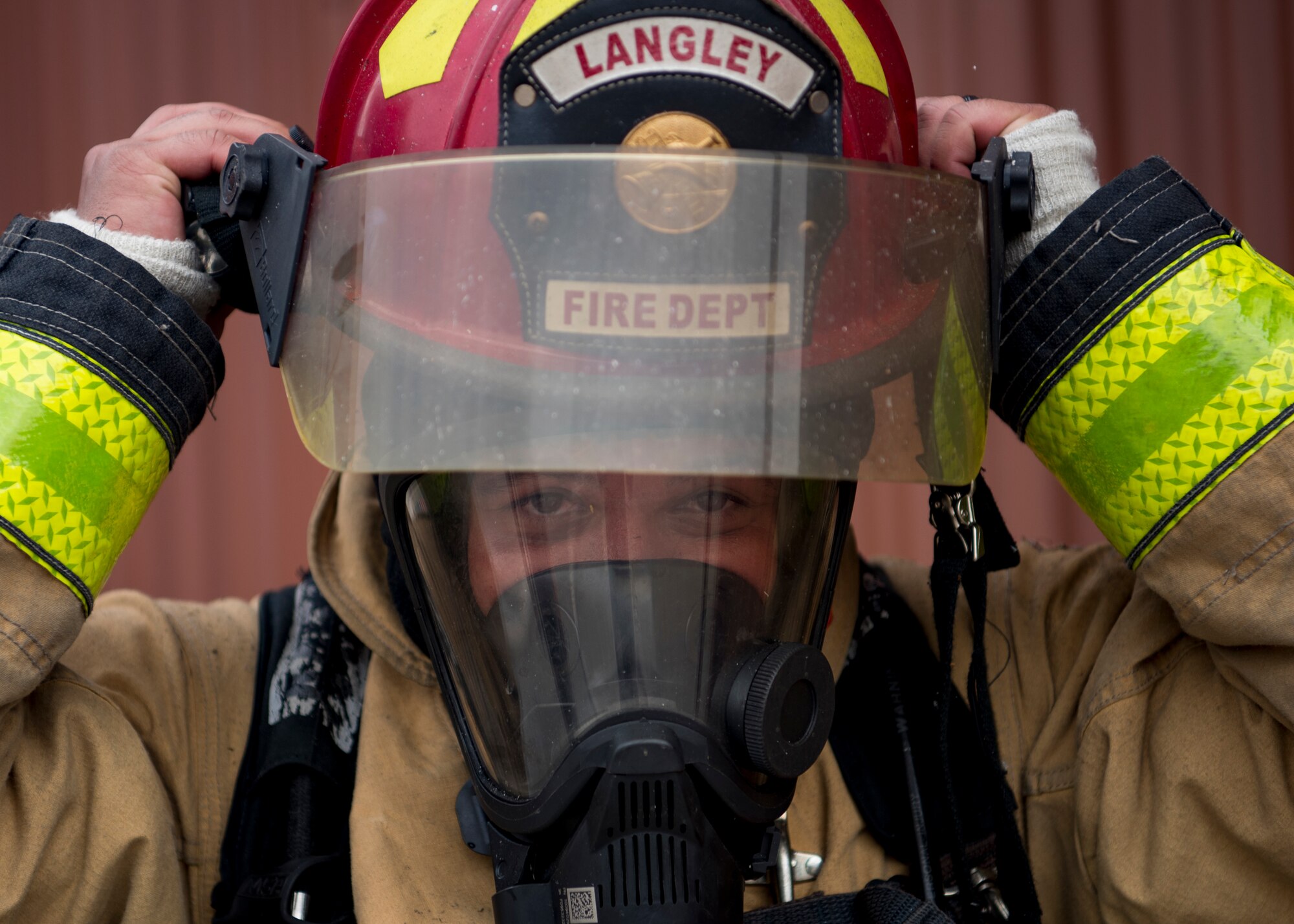 U.S. Air Force Staff Sgt. Jose Cancel, 633rd Civil Engineer Squadron lead firefighter, participates in a fire training exercise at Joint Base Langley-Eustis, Virginia, Sept. 20, 2018.
