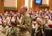 U.S. Air Force Maj. Gen. Jon Mott, U.S. Central Command Director of Exercises and Training, asks a questions during the Exercise Bright Star 2018 Senior Leader Seminar at Mohamed Naguib Military Base auditorium, Sept. 17. The seminar was used as a platform the reinforce interoperability with partner nations in the surrounding regions and strengthen existing multilateral relationships.