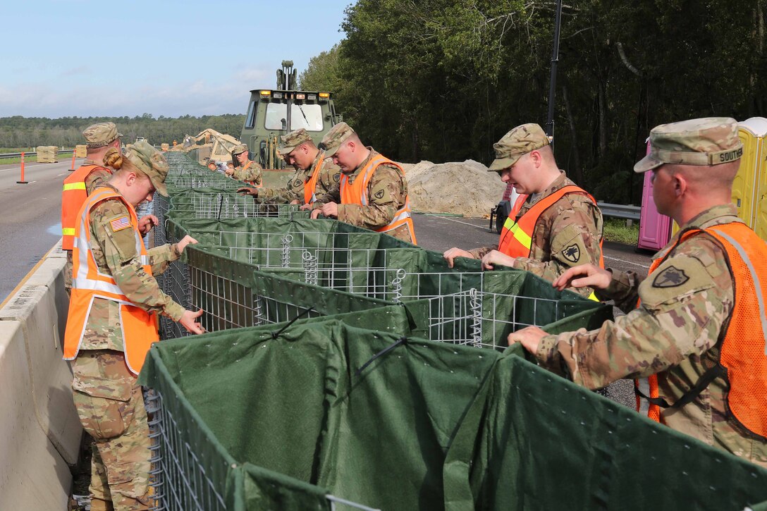 National Guard Installs HESCO Barriers