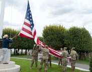 Flag retirement at St. Mihiel Cemetery