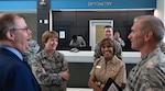 Leaders of the Defense Health Agency and the U.S. Air Force Surgeon General discuss changes made to the 4th Medical Group’s new facility, Sept. 6, 2018, at Seymour Johnson Air Force Base, North Carolina. Military medicine is changing to a single, integrated health system designed around patients and ensuring military medical readiness beginning in Oct. 1, 2018. Over time, the integration and standardization of healthcare will provide patients with a consistent, high-quality health care experience, no matter where they are.