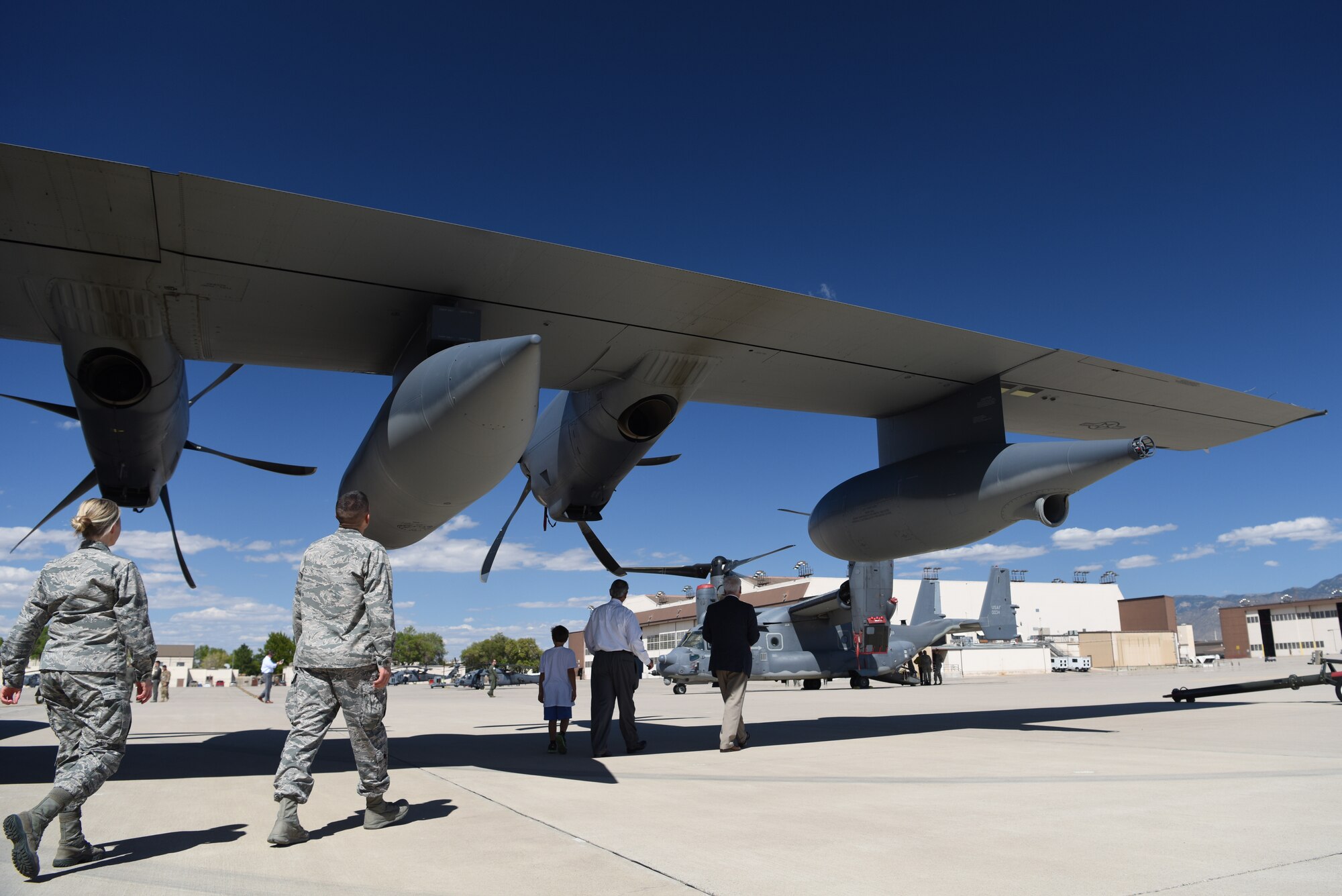 Airmen of the 377th Medical Group and members of the local healthcare community tour aircraft assigned to the 58th Special Operations Wing during a community partner open house at Kirtland Air Force Base, N.M., Sept. 24, 2018. The open house gave local healthcare providers the chance to see the mission of Kirtland AFB up close. (U.S. Air Force photo by Senior Airman Eli Chevalier)
