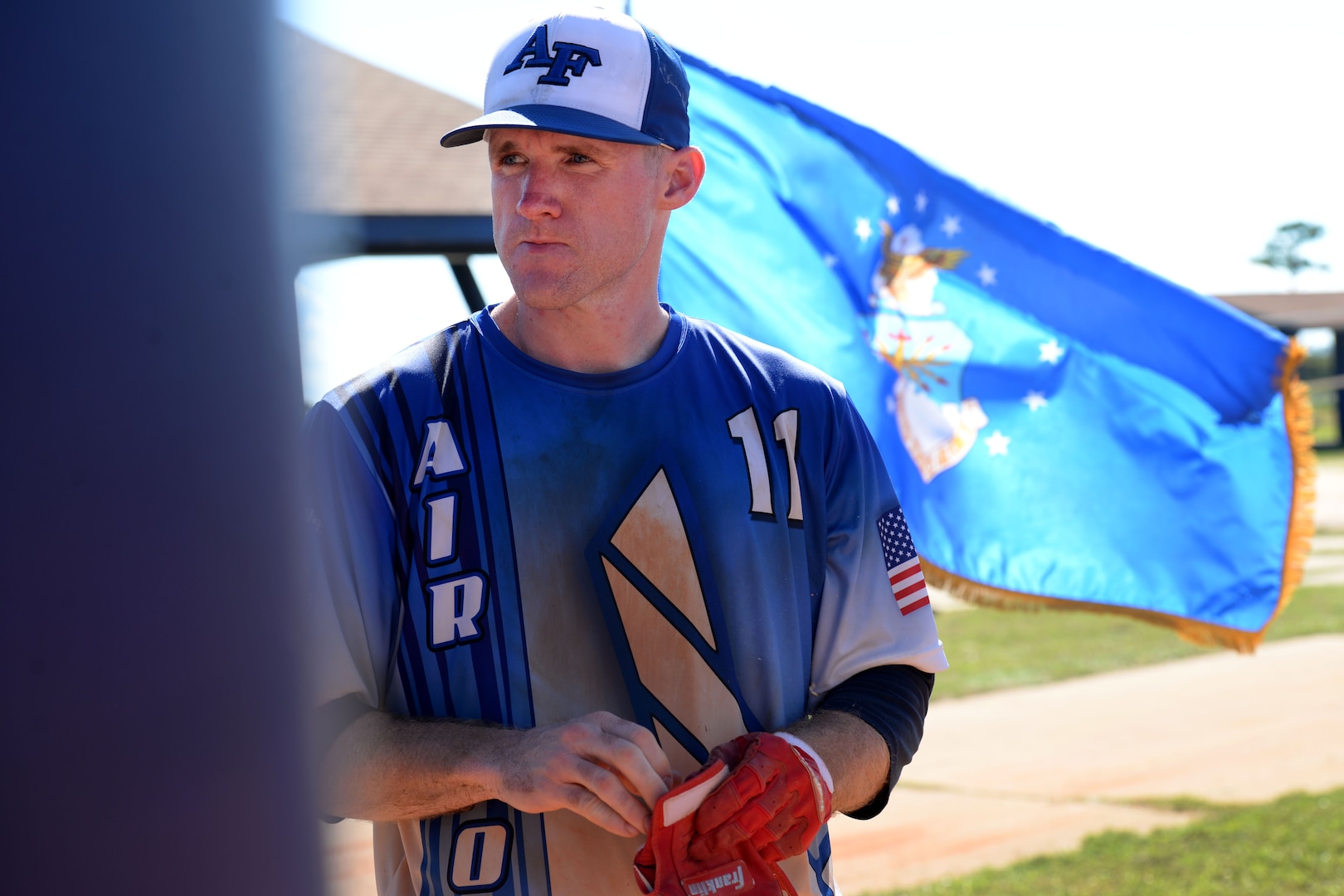 Elite military softball players from around teh Department of Defense compete to crown this year's best during the 2018 Men's Armed Forces Softball Championship held at NAS Pensacola, Fla. from September 18-22.  Teams from the Army, Marine Corps, Navy, Air Force and athletes from the Coast Guard competing with the Navy compete in a three-day tournament to determine the champion.  (U.S. Navy photo by Mass Communication Specialist 2nd Class Jerine Lee/Released)