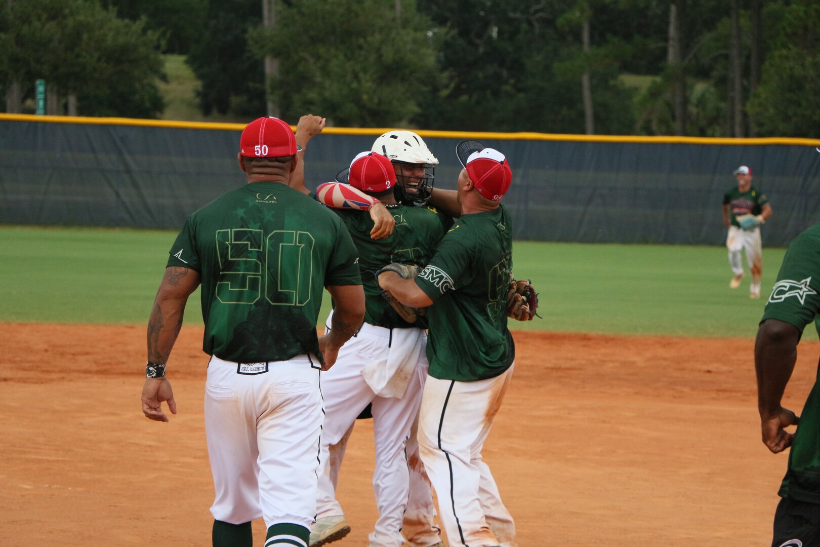 Marines celebrate their first gold medal victory since 2000