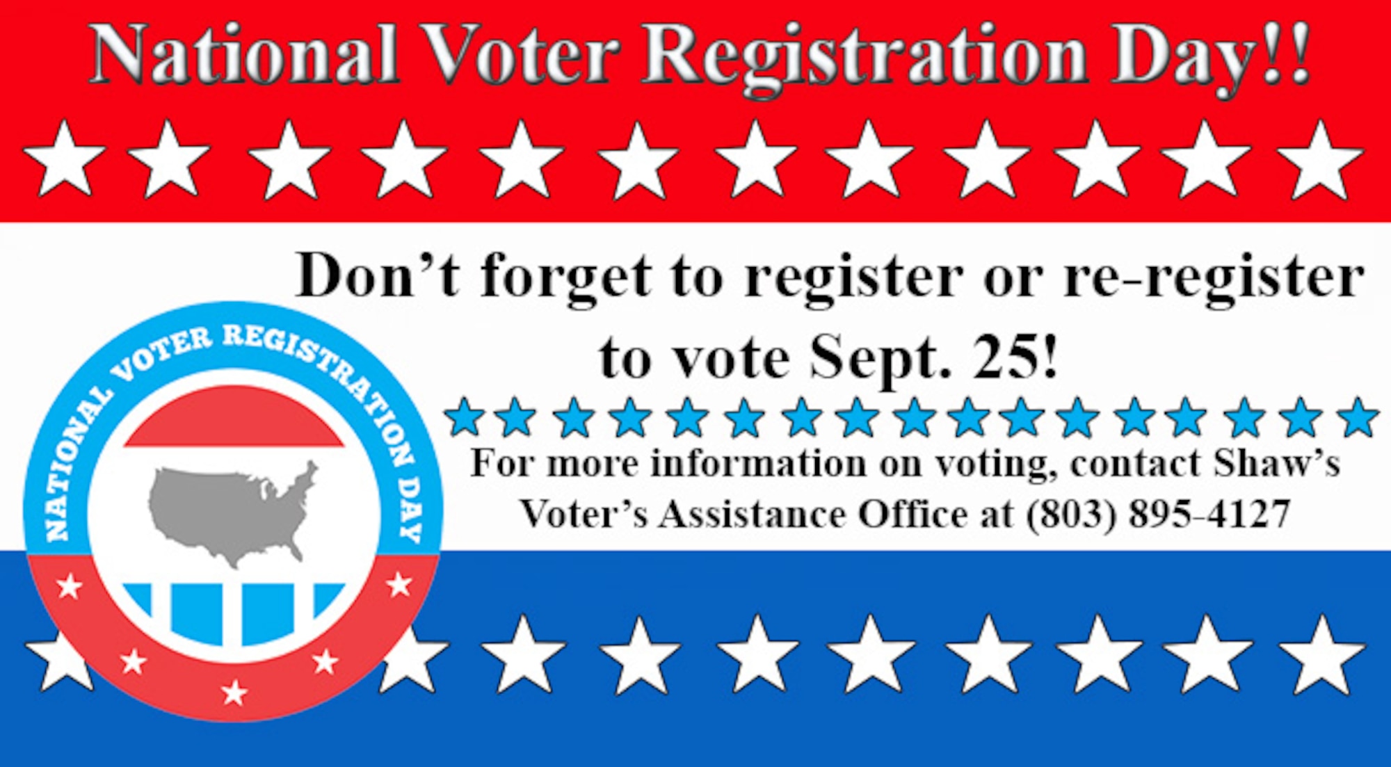 National Voter Registration Day is held annually on the fourth Tuesday of September, with this year’s being held on Sept. 25.