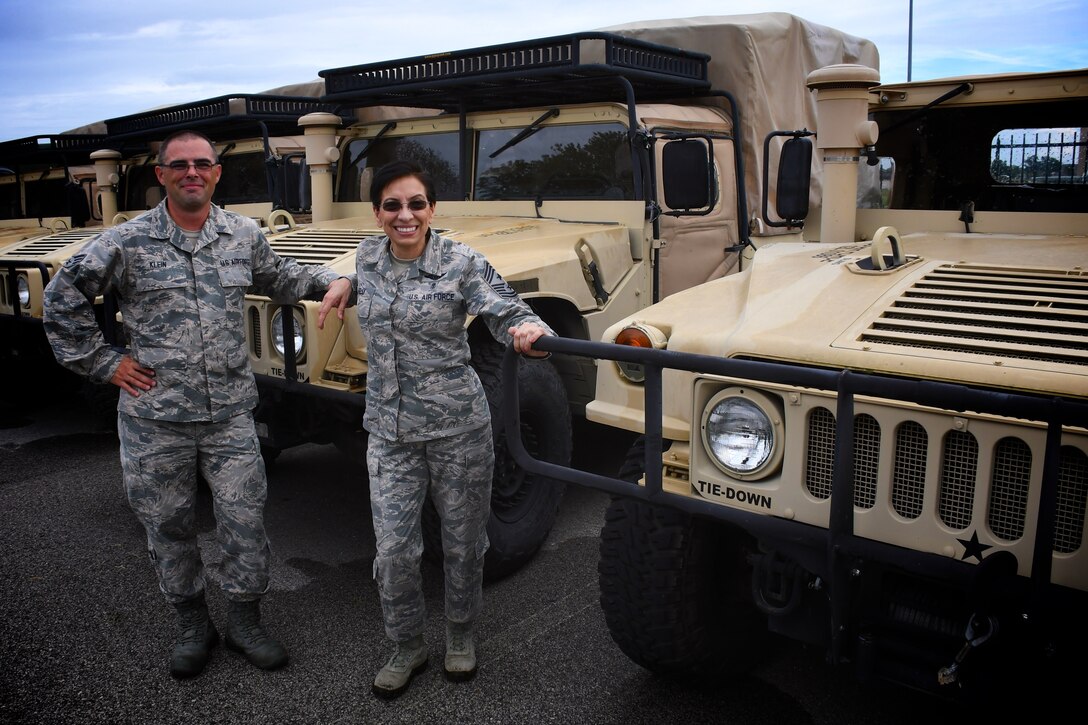 At left, Senior Airman Donovan Klein, normally slotted in the 932nd Maintenance Group, had the honor to work background details escorting the Command Chief Master Sergeant of the Air Force Reserve Command, Chief Master Sgt. Ericka Kelly, during a special visit to the wing and Scott Air Force Base, Illinois, on September 6, 2018.

Donovan, normally working in maintenance, doing everything from checking aircraft oil to changing huge tires, was filling in while the executive office protocol officer was deployed.  The PA office asked him a few questions about his various experiences up to this point:

Q.  What was your thought process about enlisting and whether or not to sign on the dotted line?

A.  I would have enlisted by my 35th birthday, but there was a waiver down at AFRC that was not signed in time before the mandatory age limit. When it was increased in 2014, Master Sgt. Devon Montgomery called me asked if I still wanted to join. The answer was an immediate yes! I wanted to join so I can a difference and be a teammate. I joined for no other reason than to serve.

Q.  How many total years do you have in the military? 

A.  I have just completed my fourth year last week.

Q.  How many of those were active duty? 
A.  None, but in the four years in the Air Force Reserve, approximately sixty-eight percent has been served on active duty orders. 

Q.  Were you always thinking "I'm a military-type" person, or at what point did the lightbulb turn on? 

A.  Not at all. I had a lot of animosity towards the military because of the non-relationship I had with my parents, especially my father. I almost joined the Army at eighteen but it would have been for the wrong reasons and not the right mindset. It was only after I had personally forgiven my father did it start allowing me to think about the possibility of becoming an enlisted Airman or applying for a direct commission.