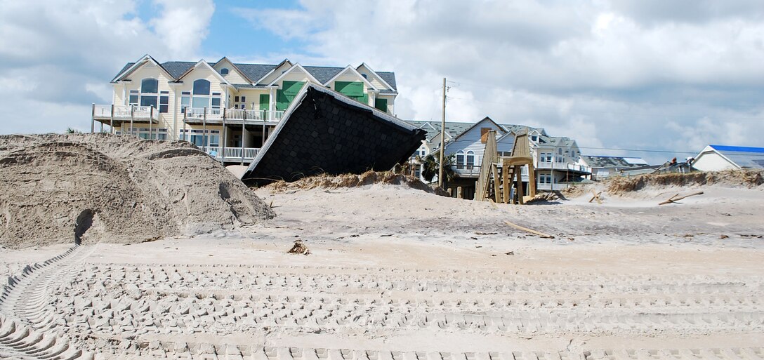 Damage caused by Hurricane Florence at North Topsail Beach, NC.
