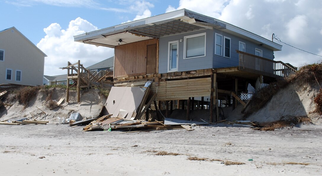 Damage caused by Hurricane Florence at North Topsail Beach, NC.
