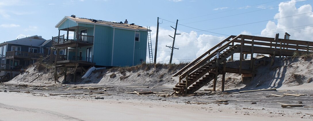 Damage caused by Hurricane Florence at North Topsail Beach, NC.