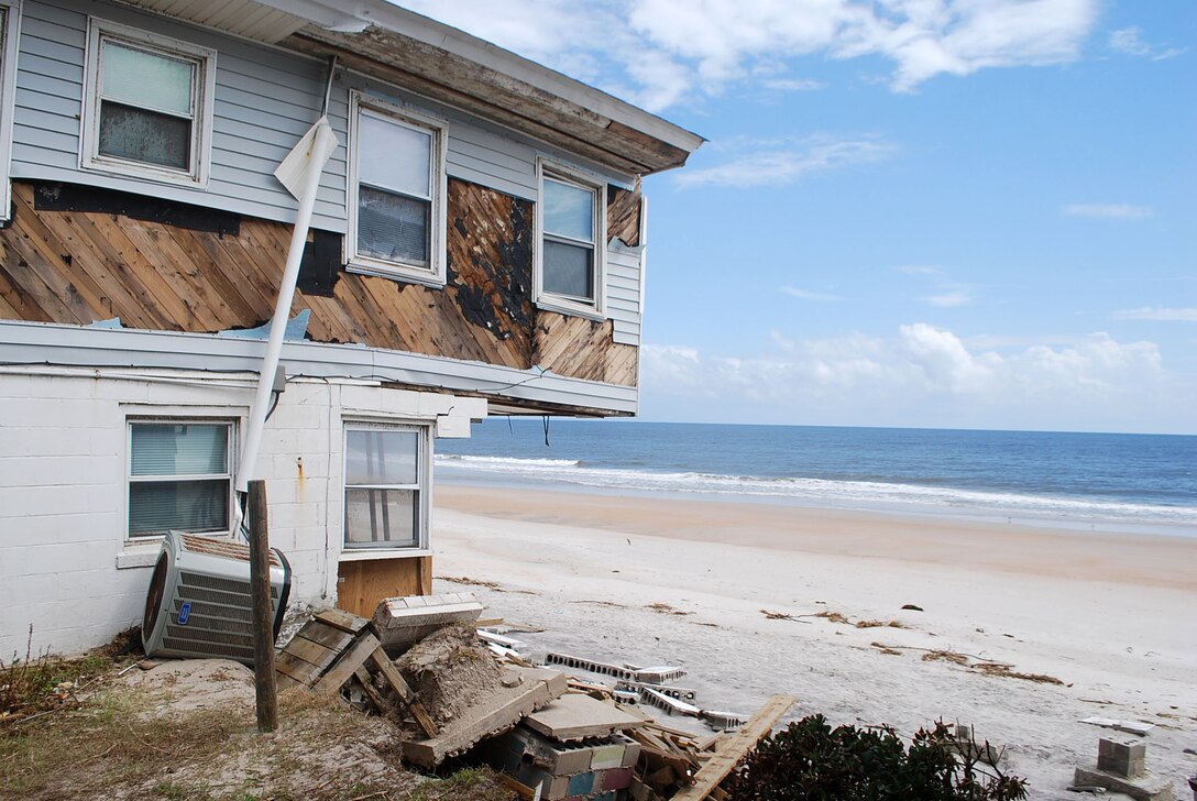 Damage caused by Hurricane Florence at Surf City, NC.