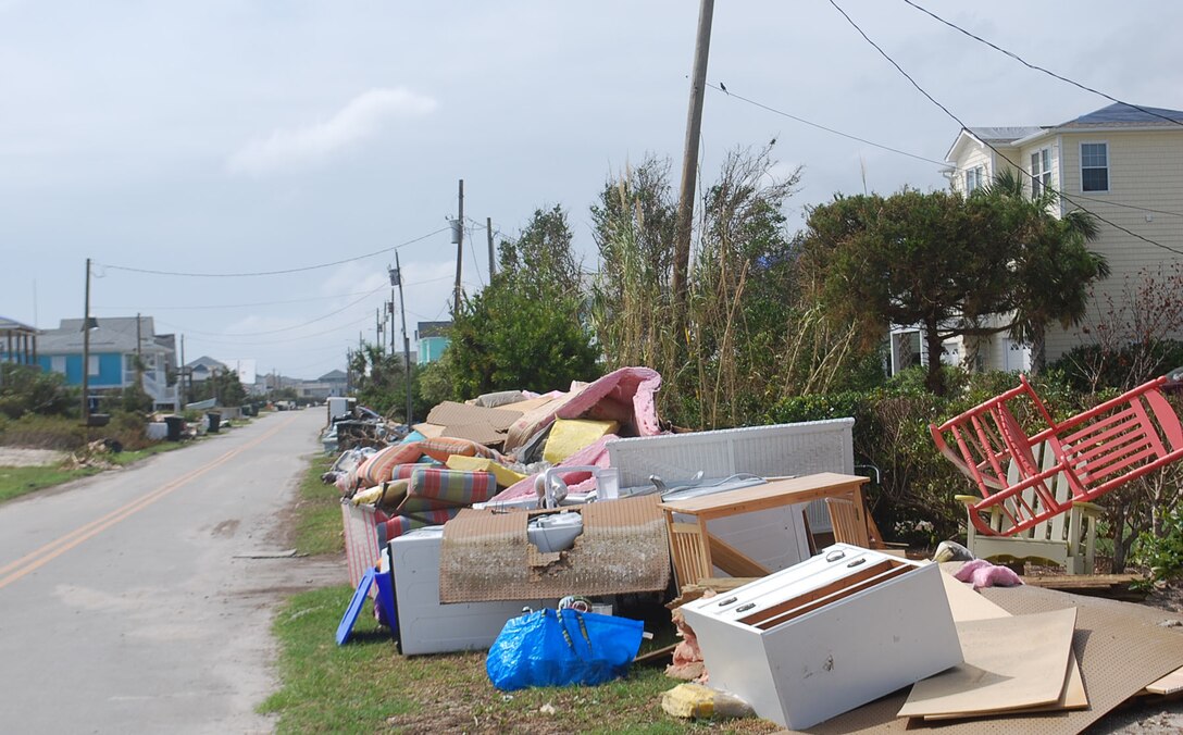 Damage caused by Hurricane Florence at Topsail Island, NC.