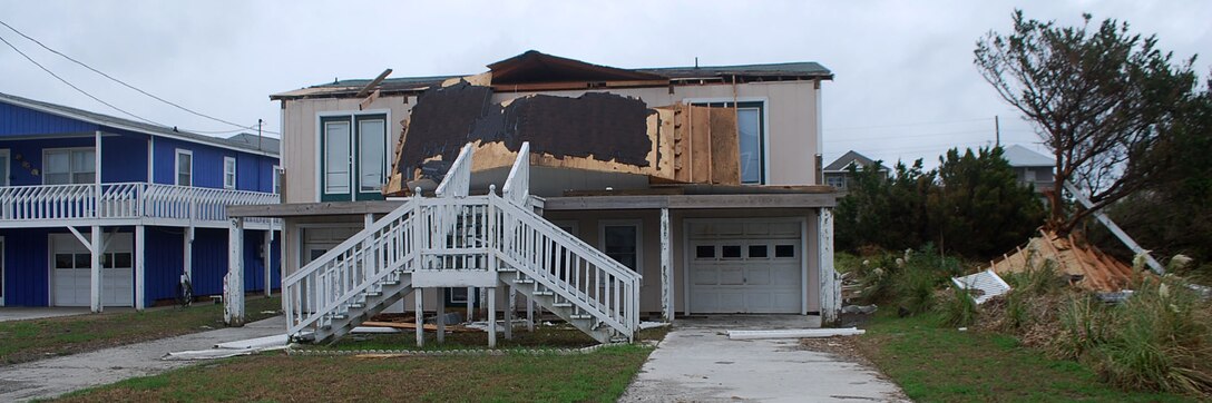 Damage caused by Hurricane Florence at Topsail Island, NC.