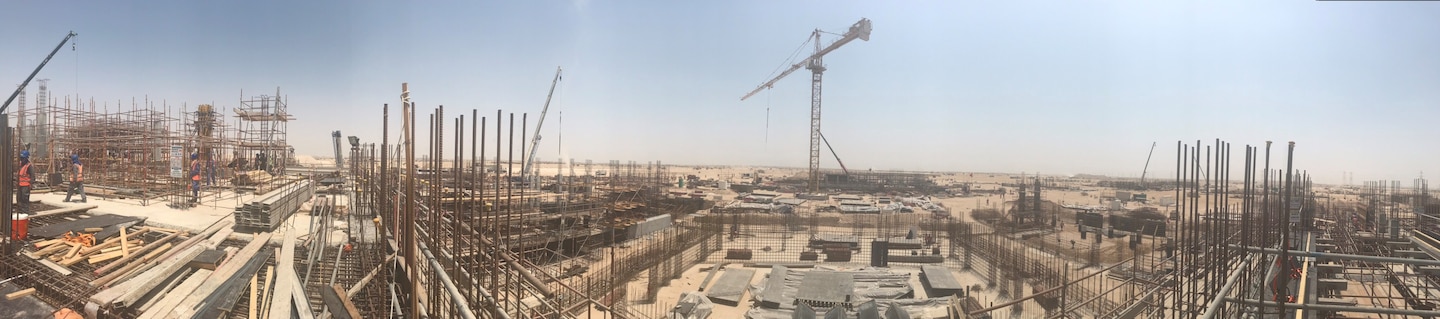 Construction continues on the almost one billion dollar  mega-project collectively known as Shield 5 in Qatar. The project has remained on track in part because of the District's use of cost schedule management to monitor progress.