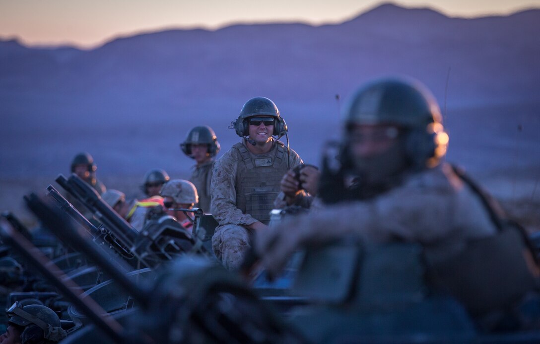 U.S. Marines with 3rd Assault Amphibian Battalion, 1st Marine Division, participate in the final event of exercise Valiant Mark at Marine Corps Air-Ground Combat Center Twentynine Palms, Calif. Sept. 09, 2018.
