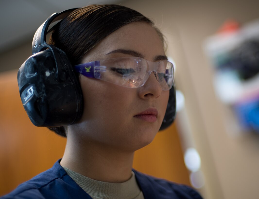 Staff Sgt. Kimberly Conklin, 2nd Dental Squadron dental laboratory NCO in-charge, creates a dental cast of a patient’s teeth at Barksdale Air Force Base, La., Aug. 30, 2018. Casts are molds of people’s teeth, which are used to create dental gear that will fit the patient. (U.S. Air Force photo by Senior Airman Stuart Bright)